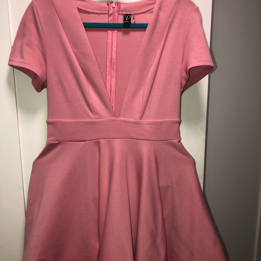 Pink baby doll flare dress